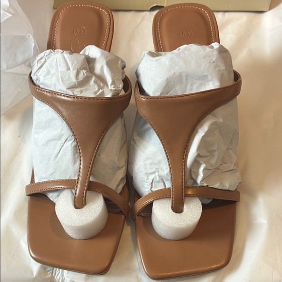 Tan Strappy Heeled Sandals - Picture 6 of 7